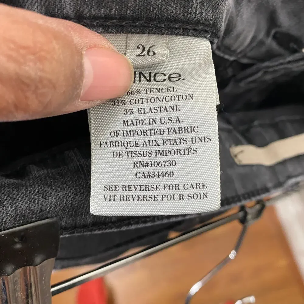 Vince Charcoal Gray Low Rise Skinny Denim Jeans Size‎ 26